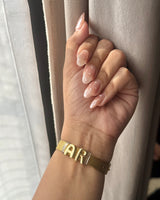 GOLD MUSE Initial Belt Charm Bracelet
