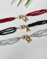 Personalised guruji bracelet with golden initial